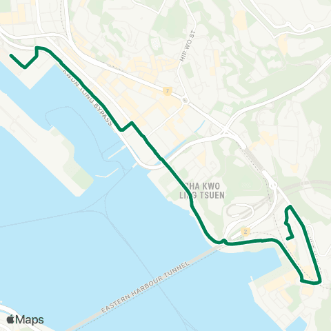 Green Minibus Services Mei Foo - Kwai Chung Hospital map