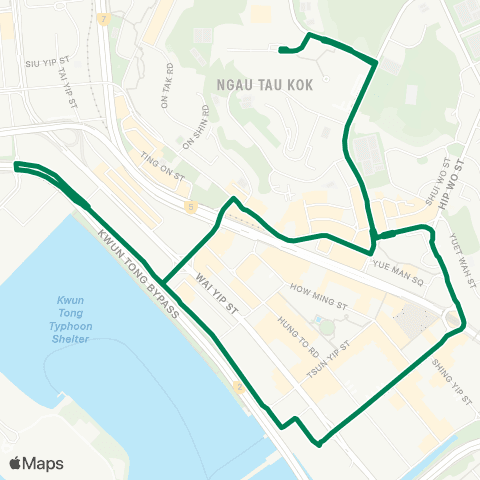 Green Minibus Services Lok Wah Estate - Kwun Tong Ferry (Circular) (Supplementary Service Route (Circular) map