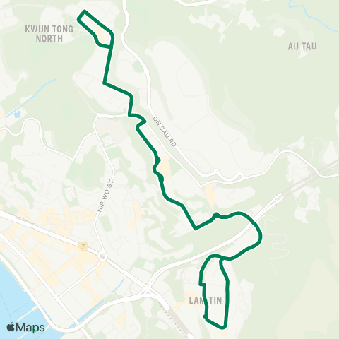 Green Minibus Services Lam Tin - Shun Lee Estate (Circular) map