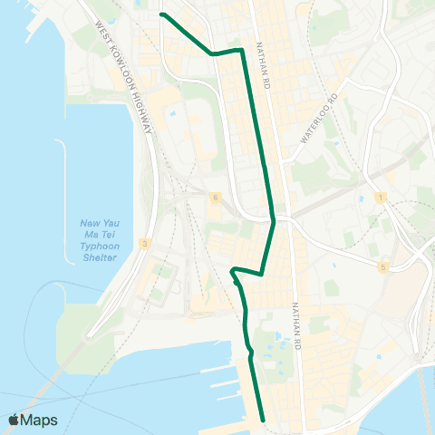 Green Minibus Services Tsim Sha Tsui (Ashley Rd) - Cosmopolitan Estates (Morning Busy Route (via Ferry St) map