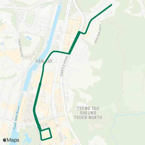 Green Minibus Services King Sau Ln - Tuen Mun Town Ctr (Circular) (Supplementary Service) map