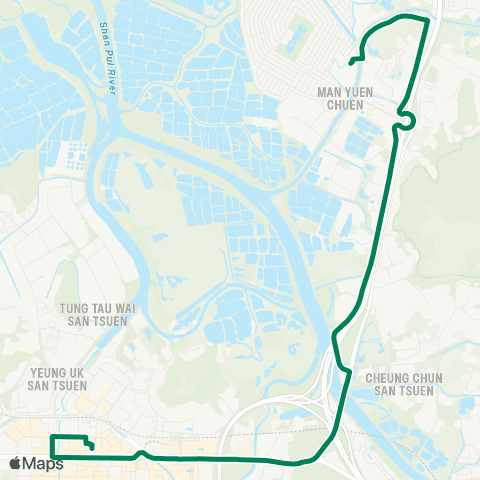 Green Minibus Services Crocodile Hill (Hong Lee Court) - Yue Man Square Public Transport Interchange (Circular) (Supplementary Service Route) map
