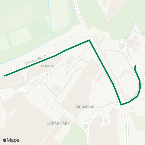 Green Minibus Services Lohas Pk Sta Public Transport Interchange - The Beaumount (Special Departure) map