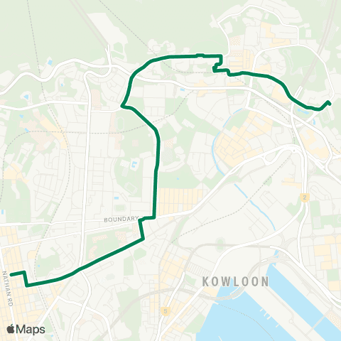 Green Minibus Services Hammer Hill Rd - Mong Kok (Overnight Service) map