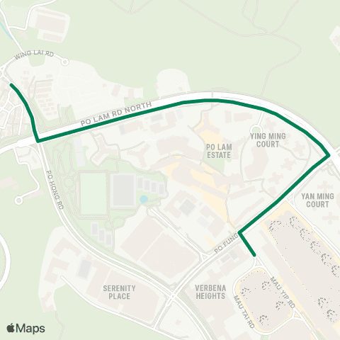 Green Minibus Services Po Lam Station - Tseung Kwan O Village map