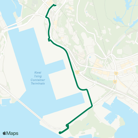Green Minibus Services Container Port Rd Public Transport Interchange - Ngong Wan Rd map