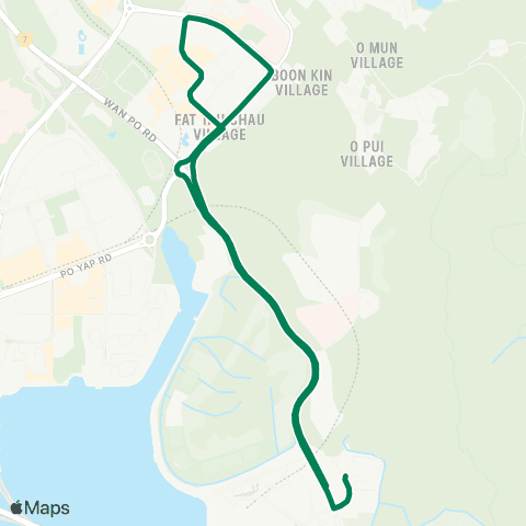 Green Minibus Services The Beaumount - Hang Hau Sta Public Transport Interchange (Circular) map