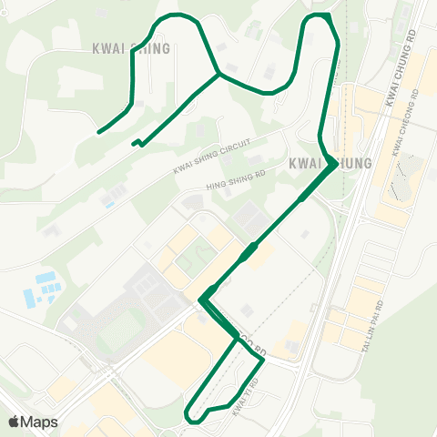 Green Minibus Services Kwai Shing N (Kwai Hau St) - Kwai Fong Sta (Circular) map