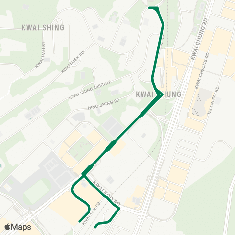 Green Minibus Services Kwai Fong Sta - Kwai Shing N (Circular) (Supplementary Service) map