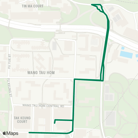 Green Minibus Services Lok Fu Sta - Tin Ma Court (Kam Chuk Ln) (Circular) map