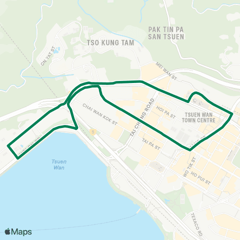 Green Minibus Services Belvedere Garden - Tsuen Wan Sta (Circular) map
