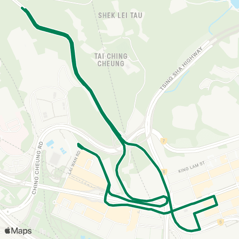 Green Minibus Services Wah Yuen Chuen - Mei Foo Sta (Circular) map