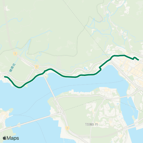 Green Minibus Services Tsuen Wan Sta - Bellagio (Supplementary Service Route) map