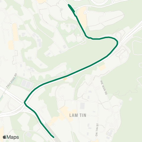 Green Minibus Services Sau Mau Ping Estate (Phase 5) - Lam Tin Sta map