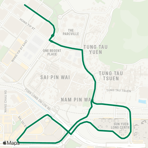 Green Minibus Services Kwan Lok Lane - Yuen Long Sta (Circular) map