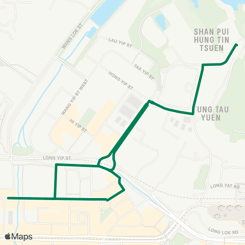 Green Minibus Services Shan Pui Road - 安信街(循环线) (Circular) map