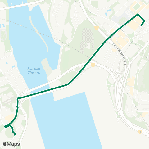 Green Minibus Services Kwai Fong Sta - Rambler Crest (Supplementary Service) map