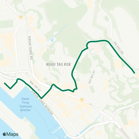 Green Minibus Services Sau Mau Ping - Hong Kong Children's Hosp map