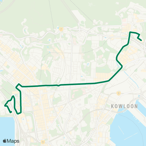 Green Minibus Services Diamond Hill Sta Public Transport Interchange - Tai Kok Tsui (Island Harbourview) map