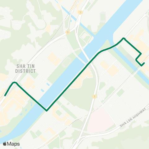 Green Minibus Services Shek Mun Estate - Sha Tin Sta (Supplementary Service) map