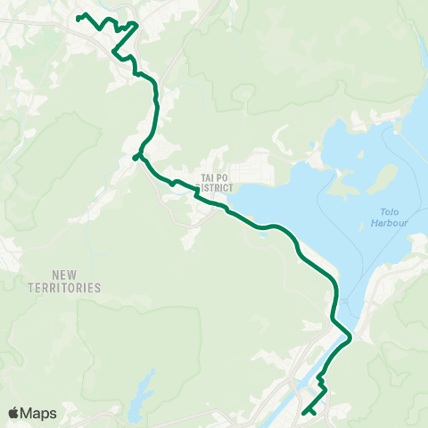 Green Minibus Services Sheung Shui San Fat St - Sha Tin Yuen Chau Kok map