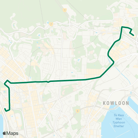 Green Minibus Services Diamond Hill Sta Public Transport Interchange - Olympic Sta Public Transport Interchange (Supplementary Service Route) map