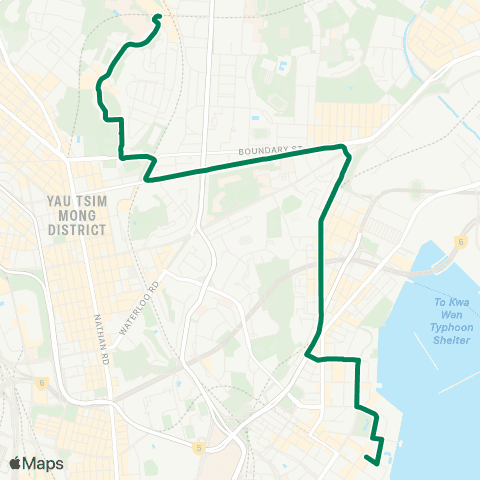 Green Minibus Services Whampoa Garden Public Transport Interchange - Festival Walk Public Transport Interchange (Supplementary Service Route) map