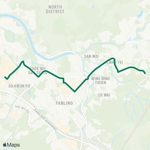 Green Minibus Services Queen's Hill - Spot (Short Working Service Departure) map