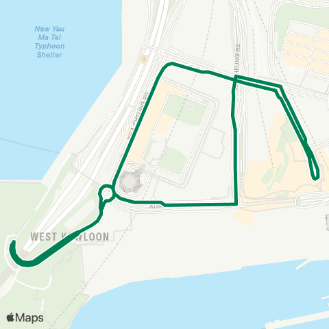 Green Minibus Services Austin Sta - Hong Kong Palace Museum (Circular) map