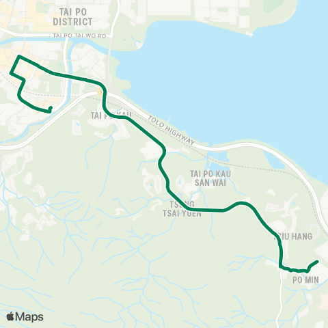 Green Minibus Services Tai Po Market Sta - Yau King Ln (Special Departure) map