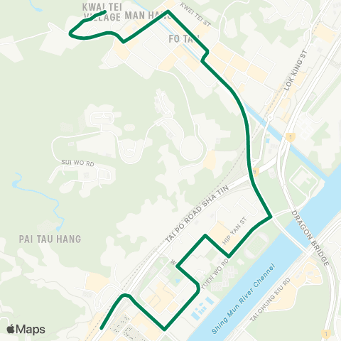 Green Minibus Services Sha Tin Sta - Fo Tan Cottage Area (Special Departure) map