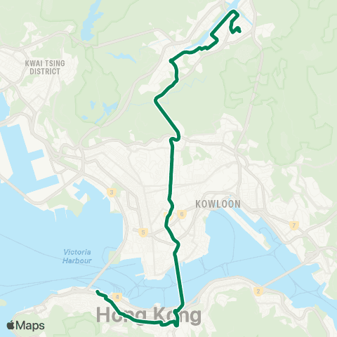 Kowloon Motor Bus Yu Chui Court - Central (Macao Ferry) map