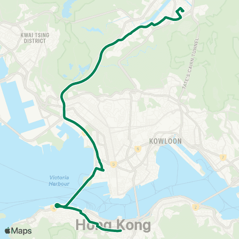 Kowloon Motor Bus Yu Chui Court - Admiralty Station (East) map