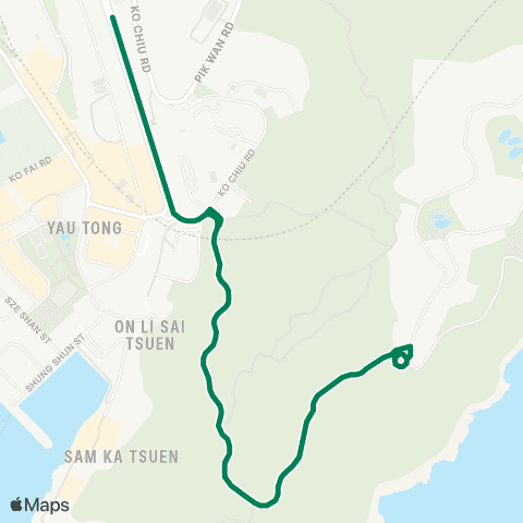 Kowloon Motor Bus Yau Tong (Lei Yue Mun Rd) - Tseung Kwan O Chinese Permanent Cemetery (Circular) map