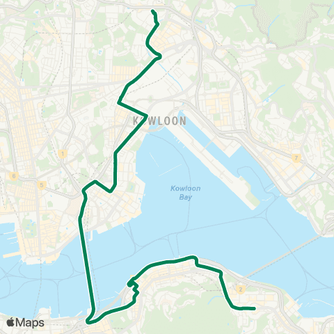 Kowloon Motor Bus Wong Tai Sin - Tai Koo (Kornhill Plaza) map