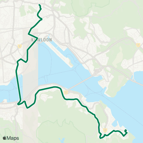Kowloon Motor Bus Wong Tai Sin - Siu Sai Wan (Island Resort) map