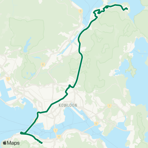 Kowloon Motor Bus Wu Kai Sha Sta - Admiralty Sta (E) map