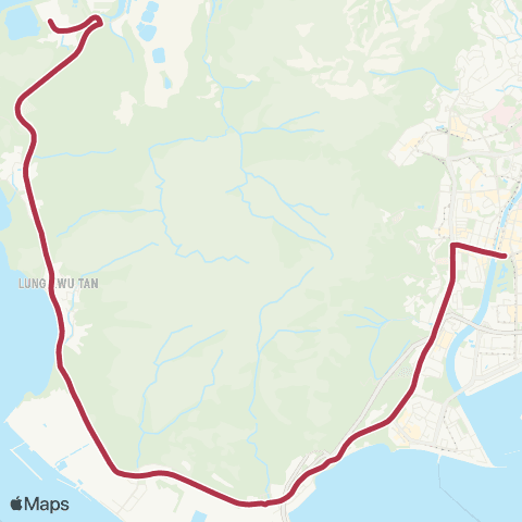 MTR Bus Tuen Mun Station to Tsang Tsui map