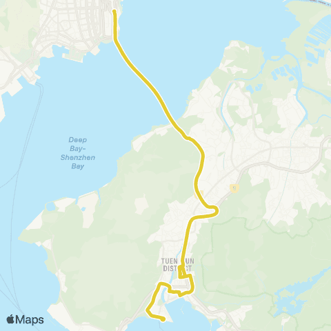 Citybus Tuen Mun Pier Head - Shenzhen Bay Port map