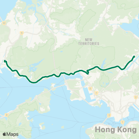 Kowloon Motor Bus Tuen Mun Central - Shatin Race Course map