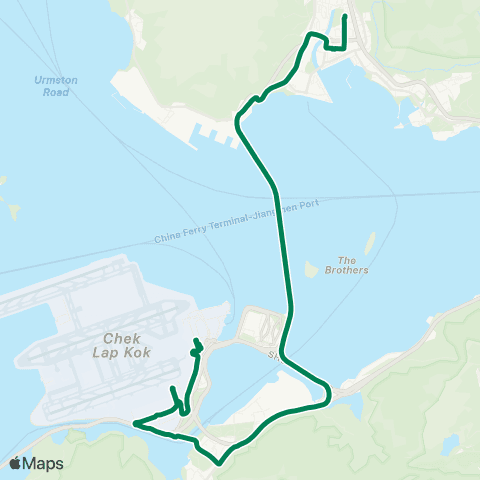 Kowloon Motor Bus Tuen Mun Central - Airport (Ground TC) map