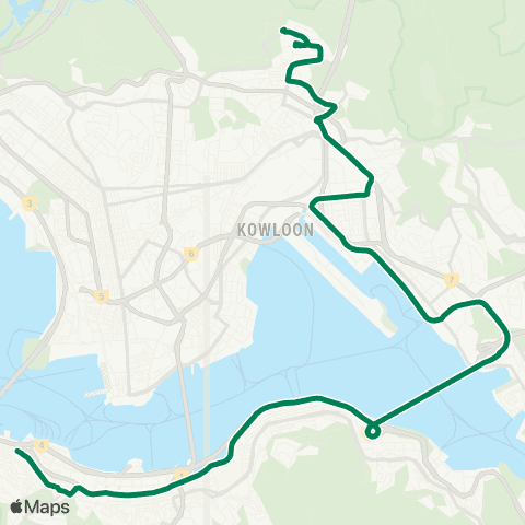 Kowloon Motor Bus Tsz Wan Shan (North) - Sheung Wan map