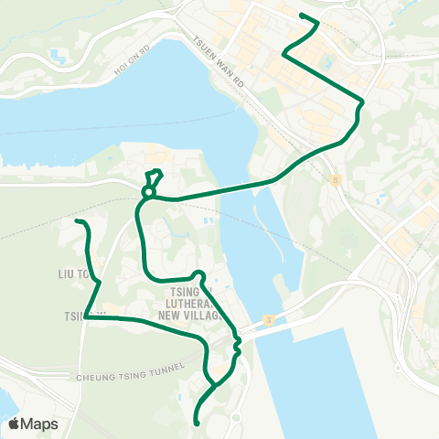 Kowloon Motor Bus Tsuen Wan Sta - Tsing Yi (Cheung Wang Estate) map