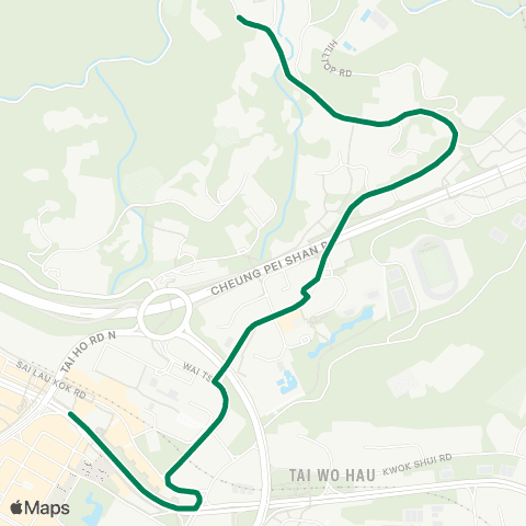 Kowloon Motor Bus Tsuen Wan (Castle Peak Rd) - Yuen Yuen Inst map