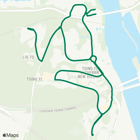 Kowloon Motor Bus Tsing Yi Sta - Cheung Ching (Circular) map