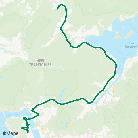 Kowloon Motor Bus Tsing Yi (Cheung Ching Estate) - Wo Hop Shek map