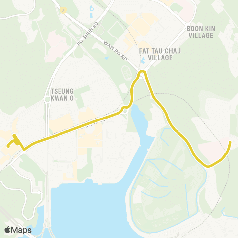 Citybus Tiu Keng Leng Sta - Fire and Ambulance Services Academy map