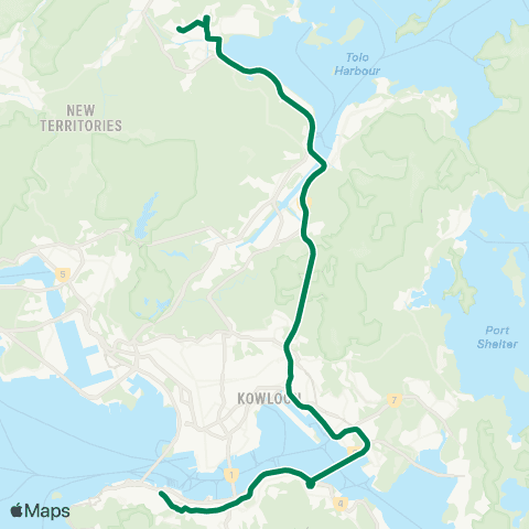 Kowloon Motor Bus Tai Po Tau - Sheung Wan map