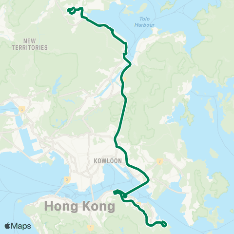 Kowloon Motor Bus Tai Po (Ting Tai Road) - Siu Sai Wan map