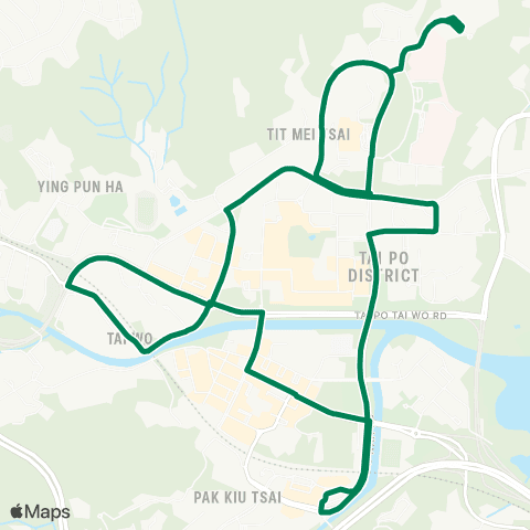 Kowloon Motor Bus Tai Po (Tai Wo) - Fu Shin / Fu Heng / Fu Tip (Circular) map